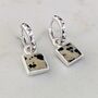The Square Dalmatian Jasper Earrings, Silver, thumbnail 1 of 5