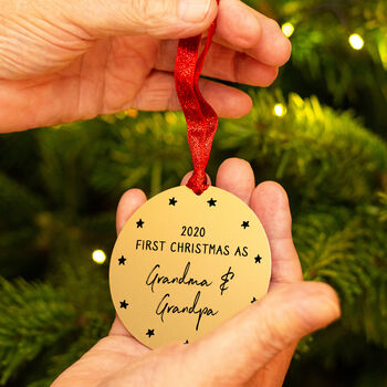 Personalised First Christmas As Grandparents Decoration, 3 of 7