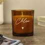 Personalised Amber Glass Candle Jar – Vanilla Scented, thumbnail 7 of 7