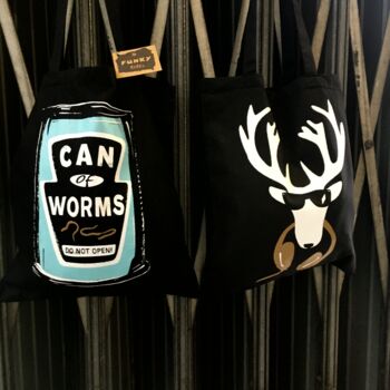 Can Of Worms Screen Printed Bag, 2 of 2