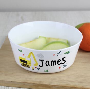 Personalised Digger Design Dinner Set, 4 of 10