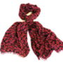 Poppy Red Small Flower Print Mid Weight Scarf, thumbnail 2 of 2