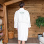 Embroidered Spa Cotton Bathrobe – Light, Absorbent And Cosy, thumbnail 1 of 11
