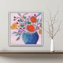 Neon Bright Abstract Floral Painting, thumbnail 1 of 10
