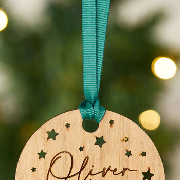 Personalised First Name Christmas Wooden Decoration, 3 of 4