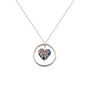 Jasmine Blue Floral Circle Of Life Pendant Necklace, thumbnail 1 of 2