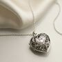 Sterling Silver Vintage Heart Locket Necklace, thumbnail 4 of 9