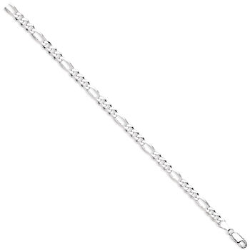 Sterling Silver Medium Figaro Chain Necklace – 18in To 28in, 7 of 8