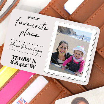 Personalised Favourite Place Wallet Metal Photo Card, 3 of 8