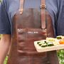 Personalised Dark Brown Leather Apron, thumbnail 3 of 6