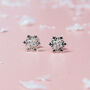 Sterling Silver Christmas Snow Flake Stud Earrings, thumbnail 2 of 5