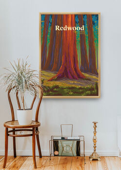 Redwood National Park Travel Poster Art Print, 5 of 8