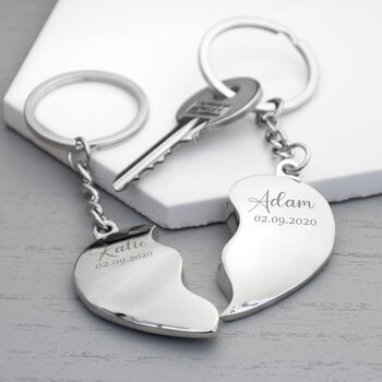 Personalised Joining Hearts Special Date Keyring Set, 4 of 5