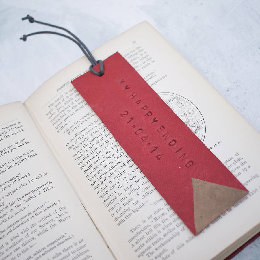 personalised leather book mark by swag and tassel | notonthehighstreet.com