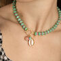 Turquoise And Pink Gingham Necklace, thumbnail 1 of 5