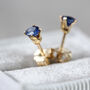 Blue Sapphire Stud Earrings In Silver Or Gold, thumbnail 2 of 12