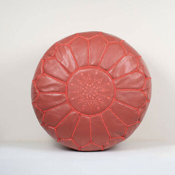 Moroccan Coloured Leather Pouffe, 7 of 12