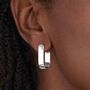 Chunky Sterling Silver Open Rectangle Hoop Earrings – 20mm, thumbnail 1 of 4