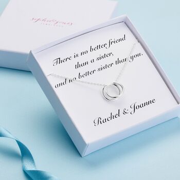 Personalised Sterling Silver Sisters Necklace, 2 of 3