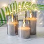 Three Pack Silver Grey Realistic LED Fake Candles, thumbnail 1 of 6