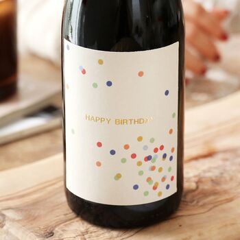 Personalised Confetti Label Bottle Of Wine, 2 of 3