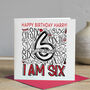 Personalised 6th Birthday Card, thumbnail 5 of 5