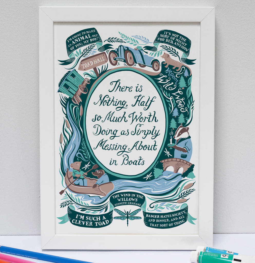 Wind In The Willows, Famous Quotes Print, 1 of 5