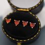 Sterling Silver Tiny Garnet Red Cz Heart Stud Earrings, thumbnail 5 of 12