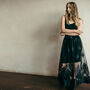 Black Lace Overlay Skirt With Detachable Train, thumbnail 2 of 12