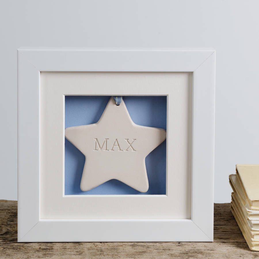 baby's first ceramic star box frame by twentyseven