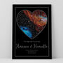 Personalised Star Map Print Romantic Heart Design, thumbnail 3 of 12