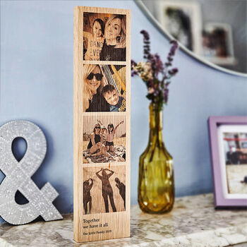 Personalised Solid Oak Wooden Photo Strip, 2 of 8