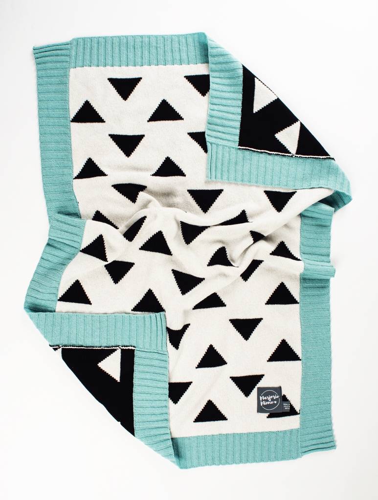 triangle baby blanket and cushion gift set by marjorie minnie