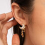 Gold And White Plated Moon And Star Drop Earrings, thumbnail 3 of 8