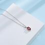 Tiny Genuine Garnet Oval Pendant Necklace, thumbnail 5 of 11