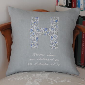 Personalised Embroidered Appliqued Christening Cushion, 6 of 6