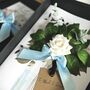 Something Blue Ivory Rose Boxed Wedding Card, thumbnail 1 of 3