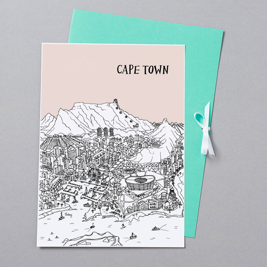 Personalised Cape Town Print By Tessa Galloway Illustration