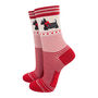 Scottish Terriers Bamboo Dog Socks Striped Women's Red, thumbnail 1 of 3
