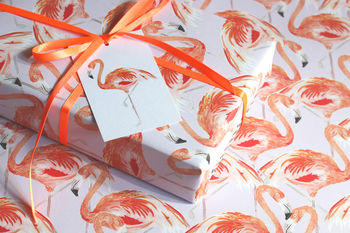 Flamingo Eco Gift Tags Set Of Six, 2 of 2