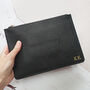 Personalised Leather Black Pouch Bag, thumbnail 5 of 7