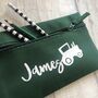 Personalised Child's Name Tractor School Pencil Case, thumbnail 2 of 3