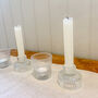 Ribbed Glass Candlestick Holders Set Of Two, thumbnail 7 of 7