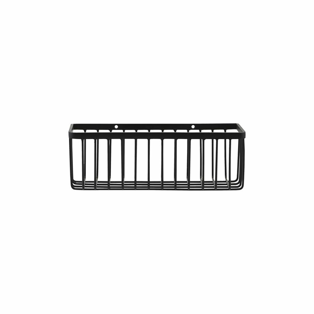 Black Steel Bathroom Wall Basket By The Little House Shop