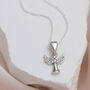 Personalised Silver Cubic Zirconia Angel Charm Necklace, thumbnail 1 of 3