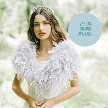 Luxury Feather Wrap, Hollywood Style Elegant Accessory For Glamorous Events And Special Occasions – Perfect Gift For Fashion Lovers, 2 of 8