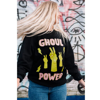 Ghoul Power Women's Halloween Slogan Sweatshirt, 4 of 8