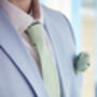 Mens Mint Green Gingham Slim Tie, thumbnail 9 of 12