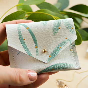 Personalised Recycled Leather Botanical Jewellery Pouch, 5 of 12