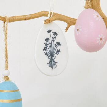 Porcelain Hanging Easter Egg Decoration, 3 of 7
